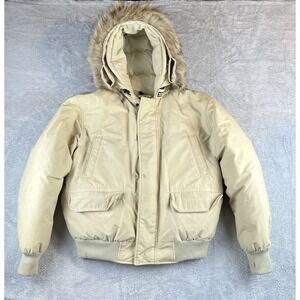 VTG Woolrich John Rich Bros Arctic Duck Down Puffer Coat Coyote Fur Trim Mens M